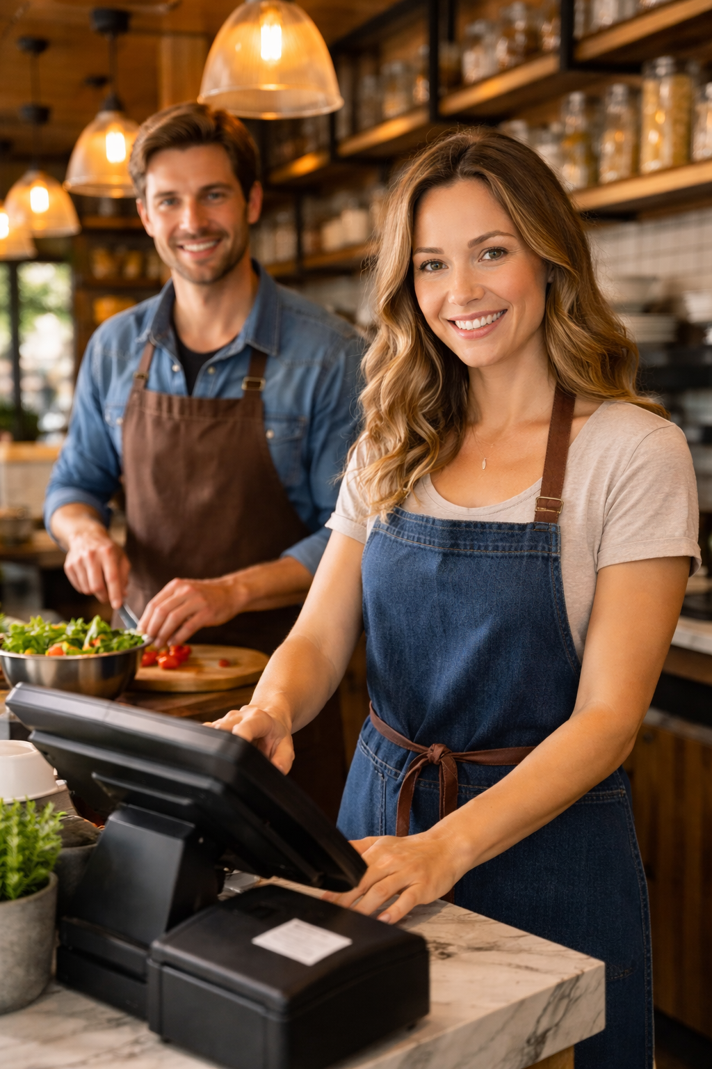 Small business owners at work representing insurance solutions for business owners