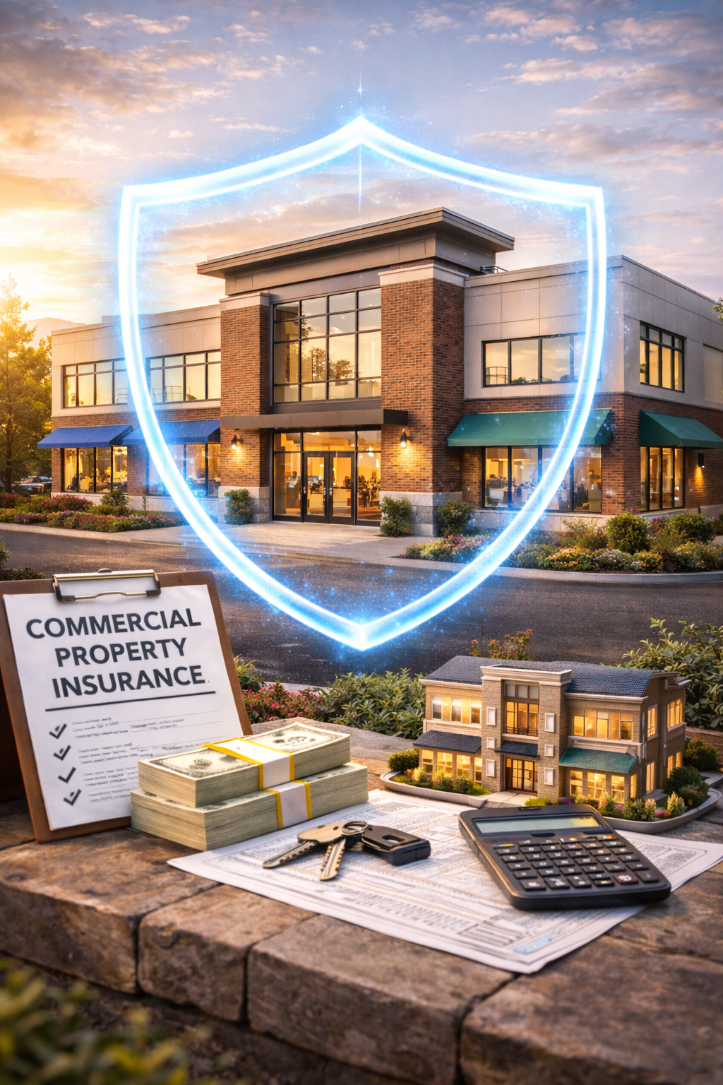 Commercial building exterior representing commercial property insurance coverage for business-owned real estate