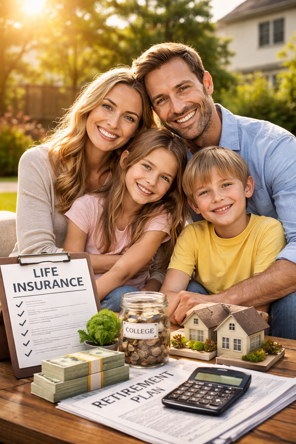 Family together representing life insurance financial protection and long-term planning