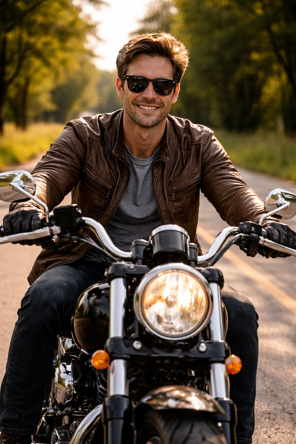 Motorcycle rider on open road representing insurance solutions for motorcycle riders