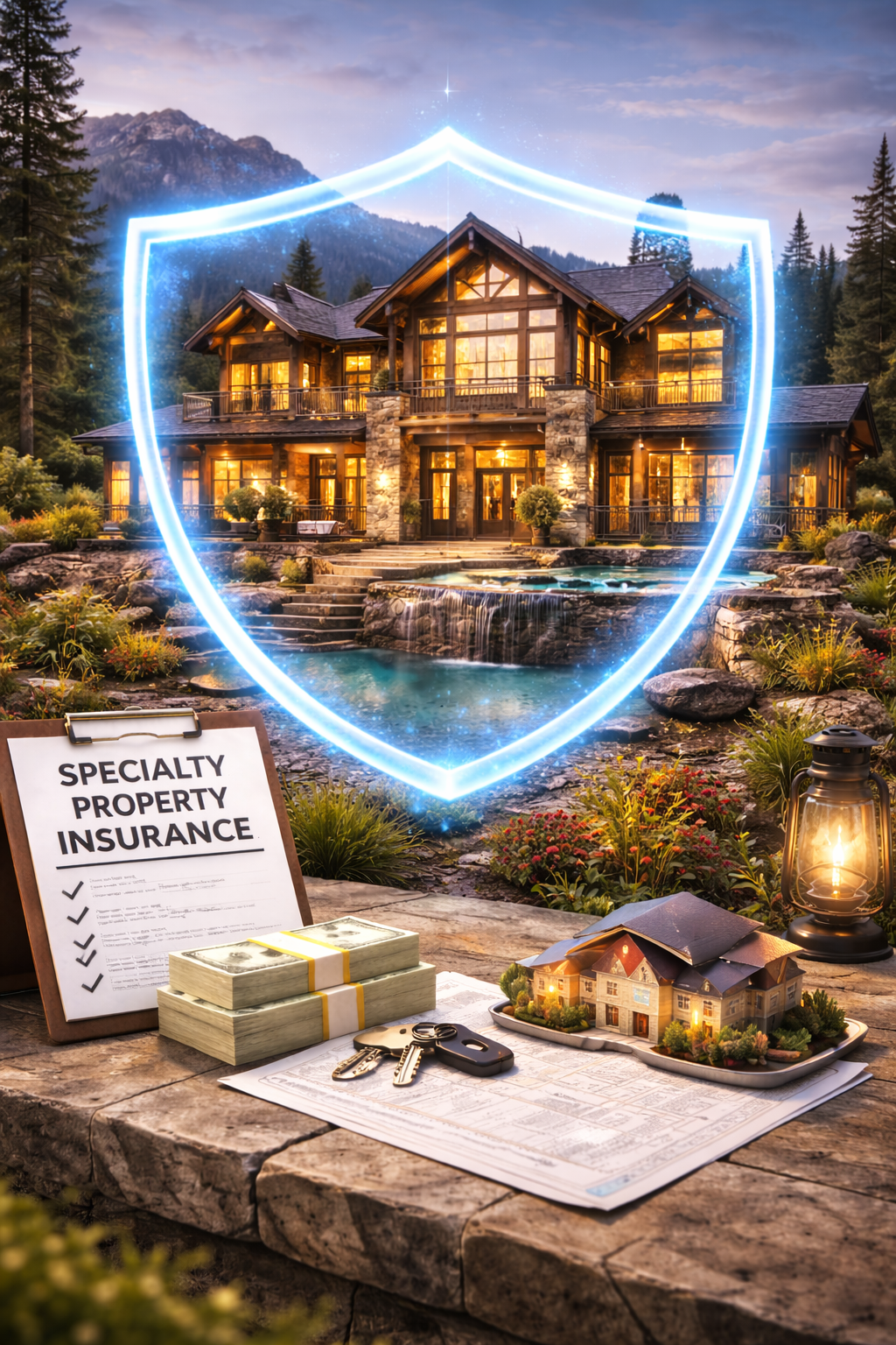 Unique residential property representing specialty property insurance for non-standard or high-risk homes