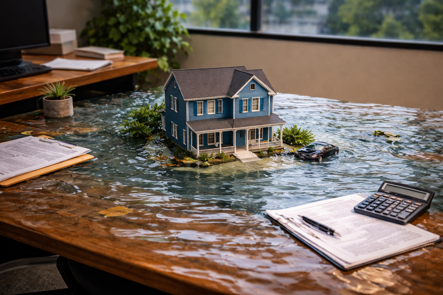Real estate investor reviewing flood insurance protection for rental property investment