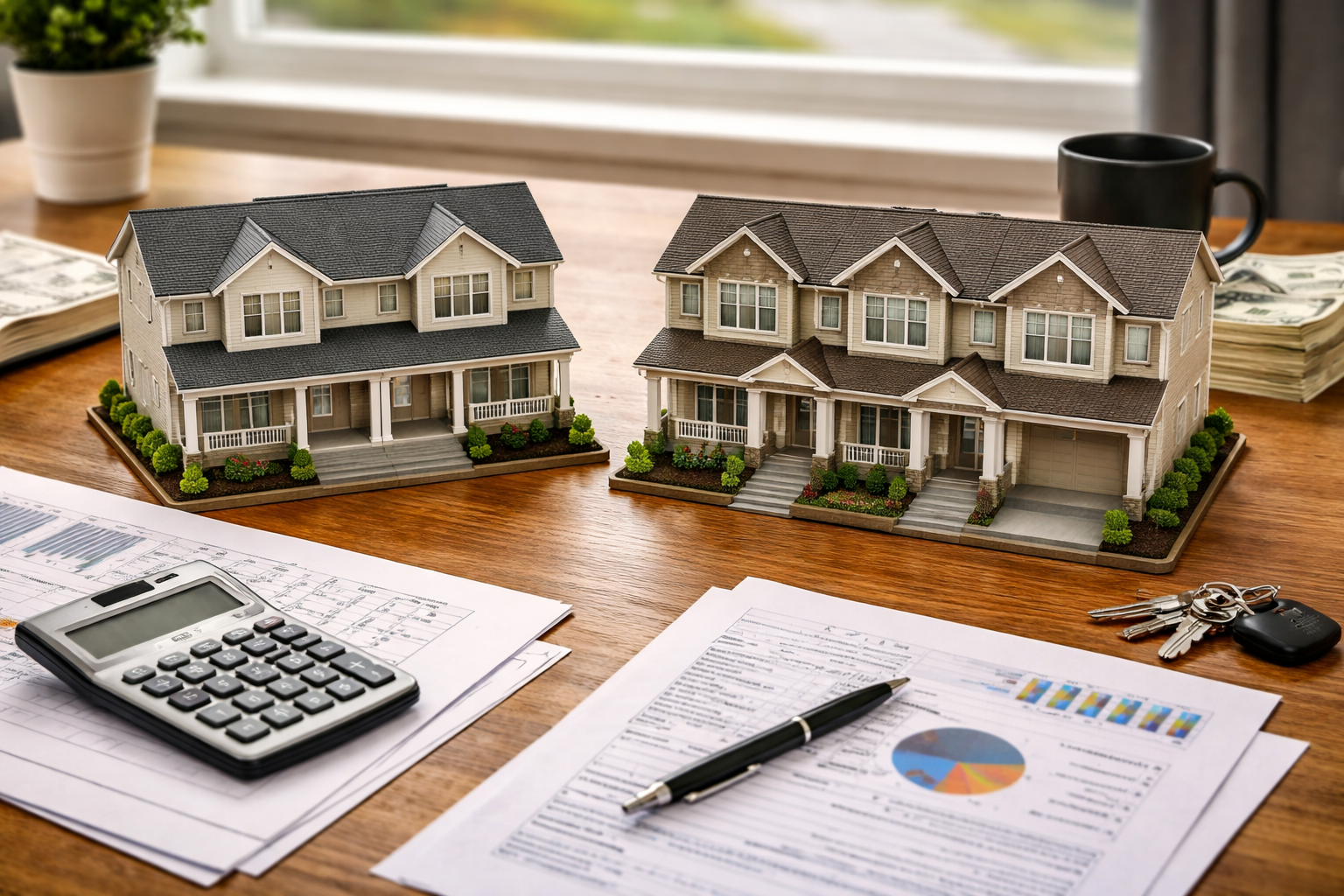 Real estate investor reviewing insurance options for duplex and triplex rental properties
