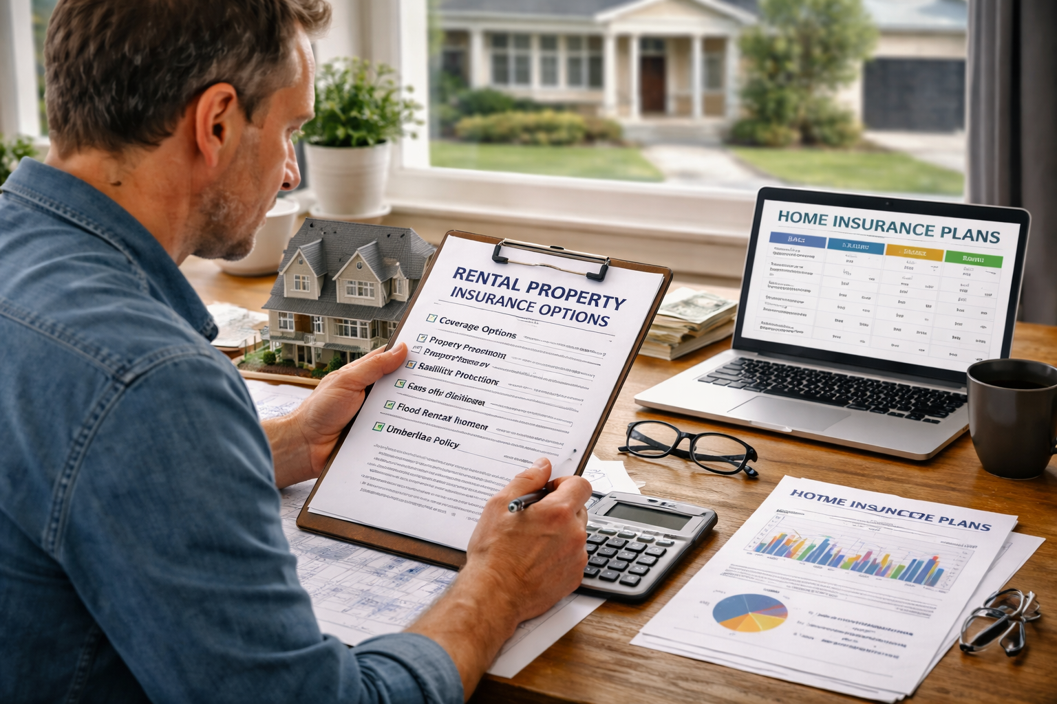 Real estate investor reviewing insurance options for a single family rental property