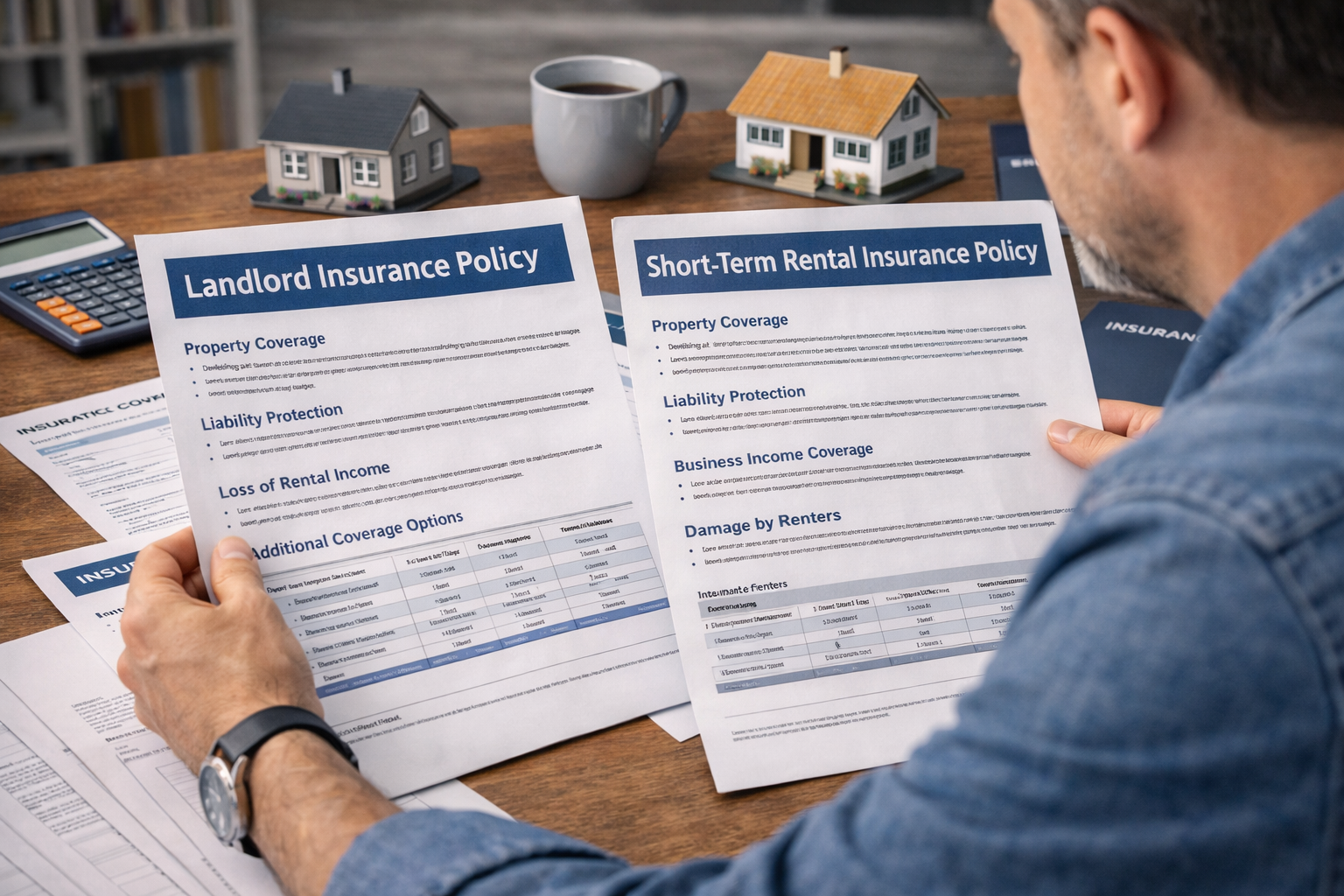 comparison of landlord insurance and short term rental insurance for vacation rental and Airbnb property investors