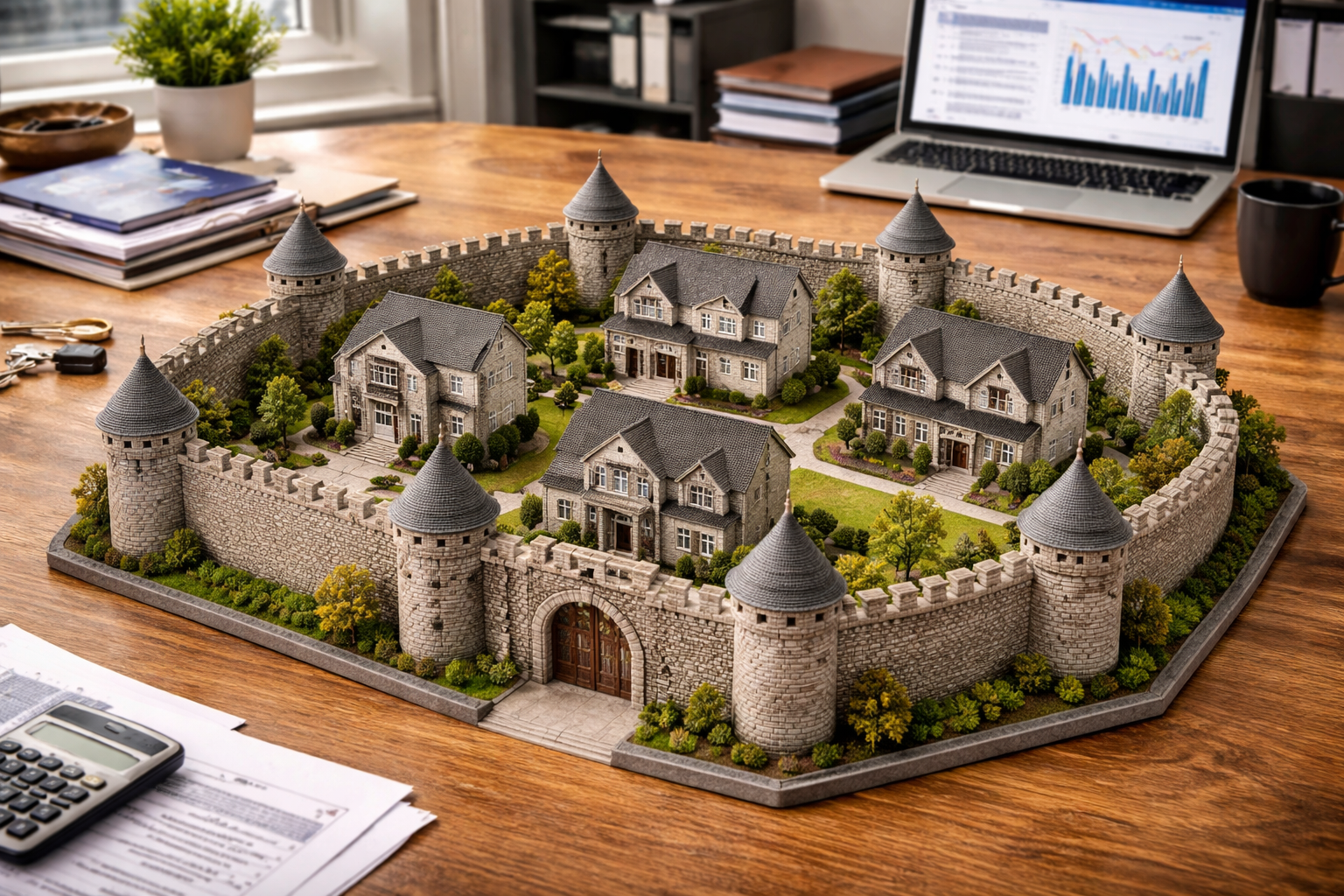 Real estate investor reviewing portfolio insurance strategy for multiple rental properties