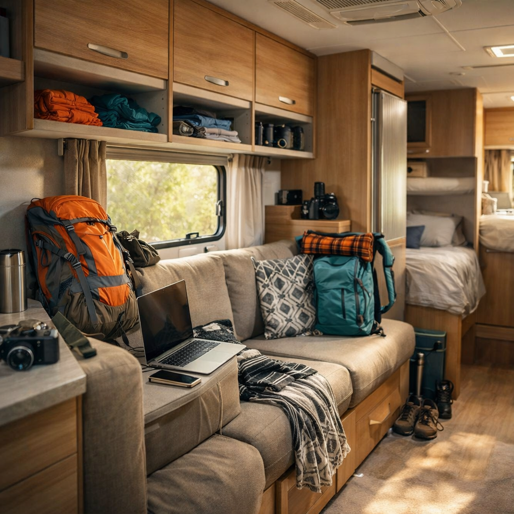 RV interior with personal belongings representing RV personal effects insurance coverage