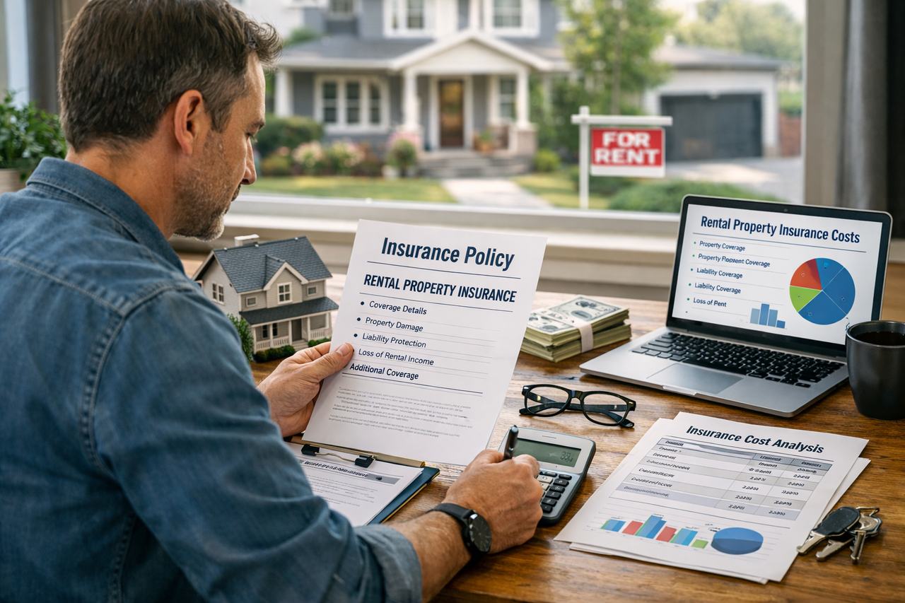 Real estate investor reviewing ways to lower landlord insurance cost for rental property ownership