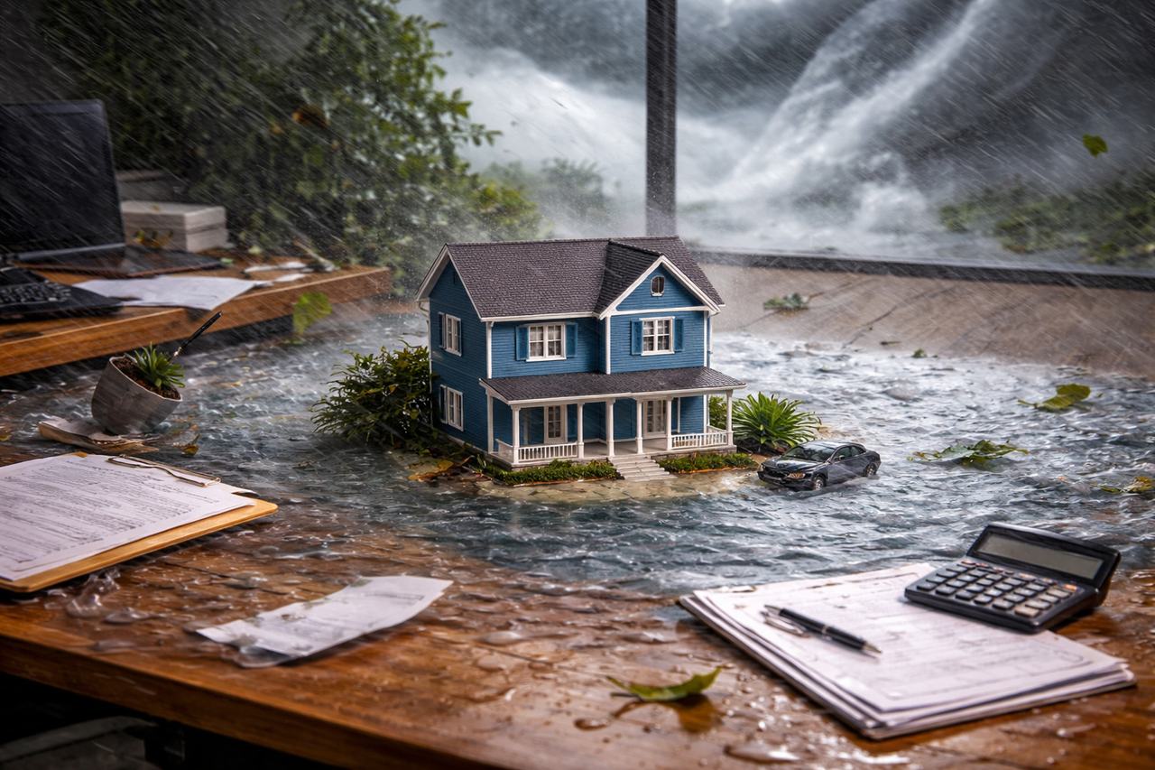 Real estate investor reviewing wind and hurricane insurance protection for rental property investments